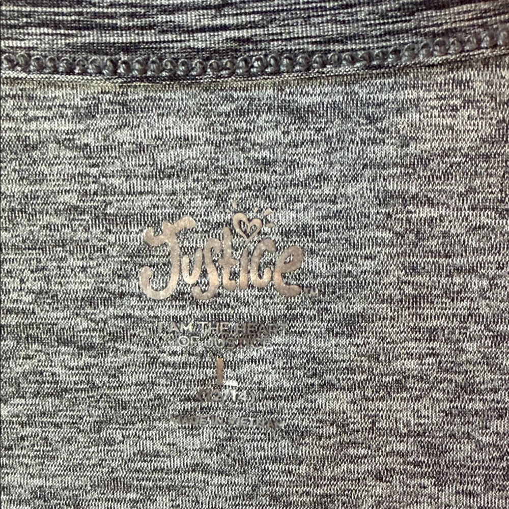 Justice Gray Tee and sports bra set with Colorful Floral Design